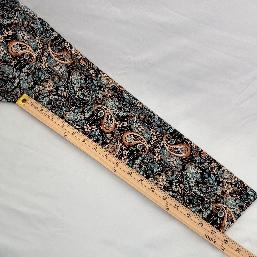 J Jill Size-L Womens Top Pima Cotton Paisley Print Black - Picture 7 of 9